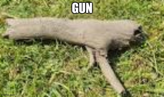 Stick gun | GUN | image tagged in stick gun | made w/ Imgflip meme maker