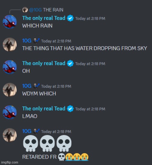 this is the funniest discord conversation i ever seen | made w/ Imgflip meme maker