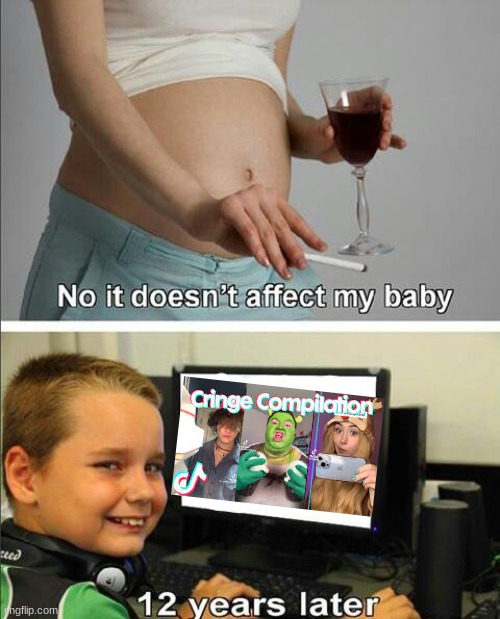 No it doesn't affect my baby | image tagged in no it doesn't affect my baby,tiktok sucks | made w/ Imgflip meme maker