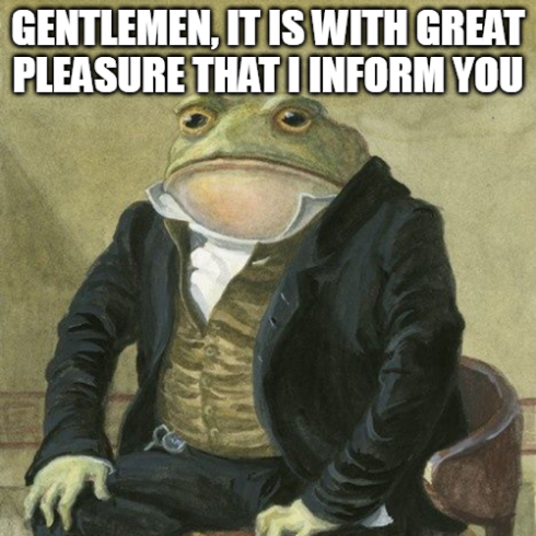 Correct Grammar Gentleman Frog 1 Blank Meme Template