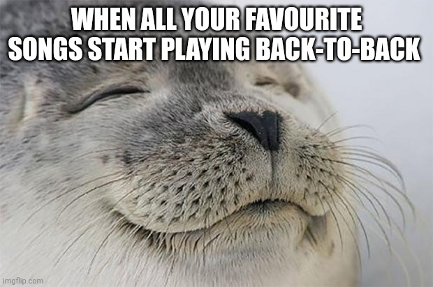 *Insert good title* | WHEN ALL YOUR FAVOURITE SONGS START PLAYING BACK-TO-BACK | image tagged in memes,true,true story,i guess,or nah,maybe | made w/ Imgflip meme maker