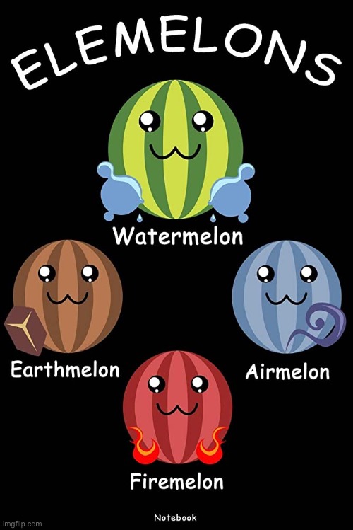 The Elemelons | image tagged in funny memes,funny meme,hahaha,good memes,funny,fun | made w/ Imgflip meme maker