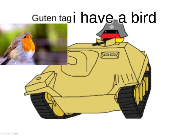 guten tag i have a bird | i have a bird | image tagged in germany | made w/ Imgflip meme maker