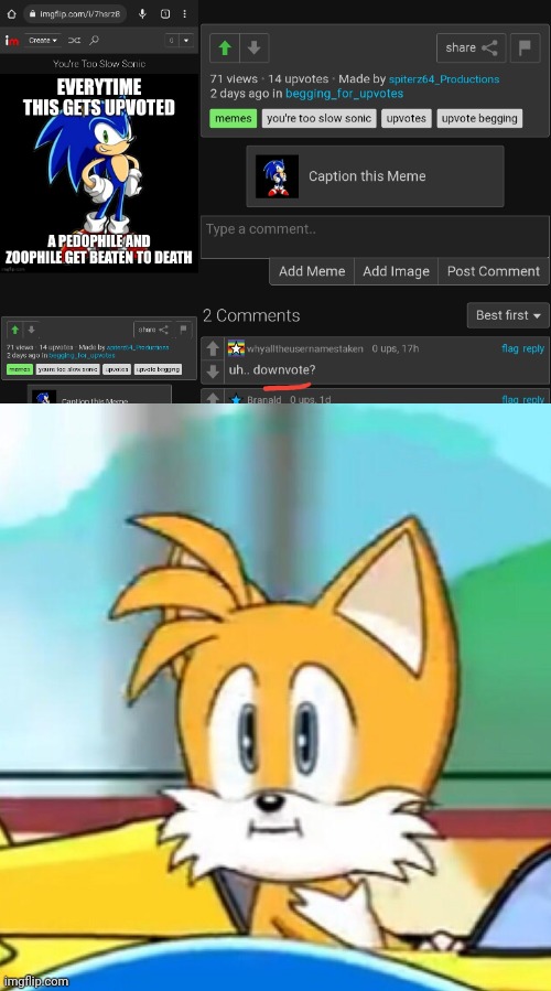 Wait a damn minute | image tagged in tails hold up | made w/ Imgflip meme maker