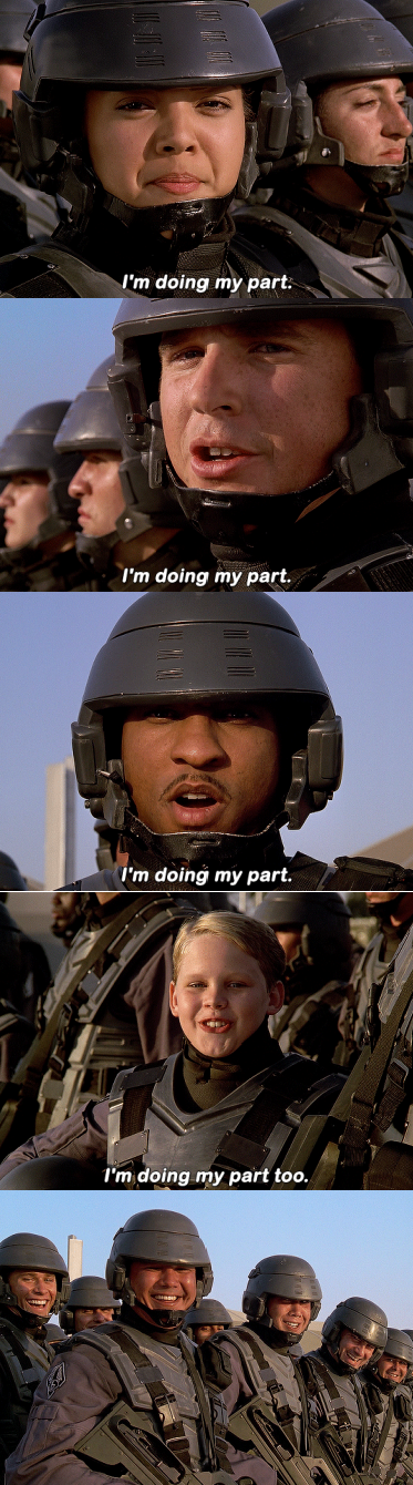 High Quality I am doing my part Starship Troopers Blank Meme Template