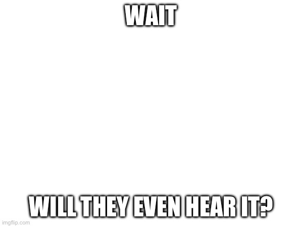 WAIT WILL THEY EVEN HEAR IT? | made w/ Imgflip meme maker