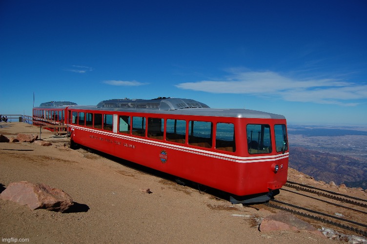 The Pikes Peak train in Colorado, idk what it’s actually called (image from web) | image tagged in train | made w/ Imgflip meme maker