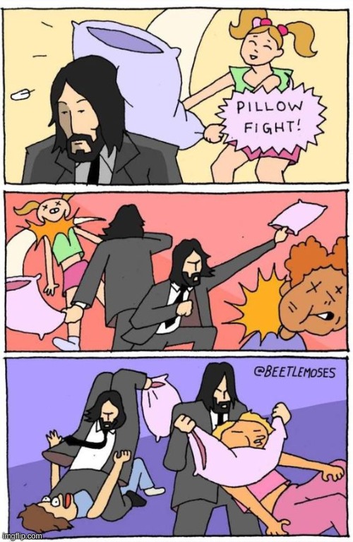 john wick pillow fight | made w/ Imgflip meme maker