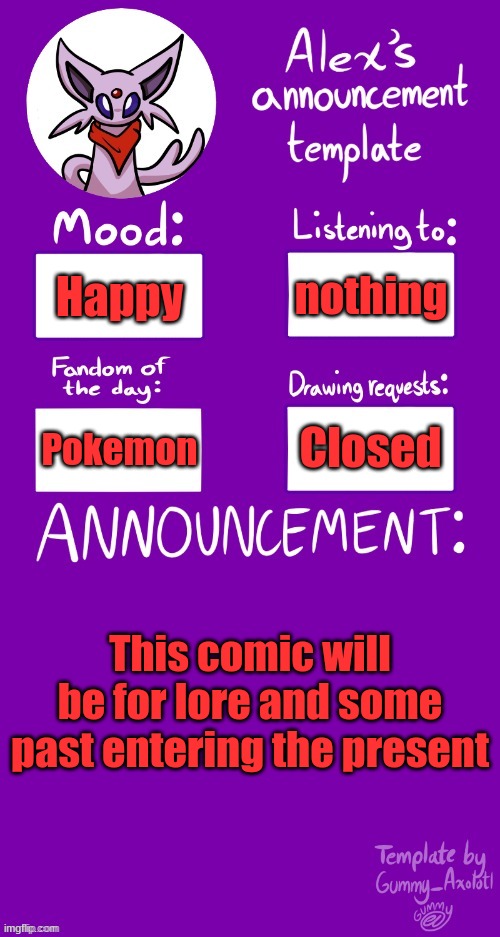Let´s get ready | nothing; Happy; Closed; Pokemon; This comic will be for lore and some past entering the present | image tagged in alex s template | made w/ Imgflip meme maker