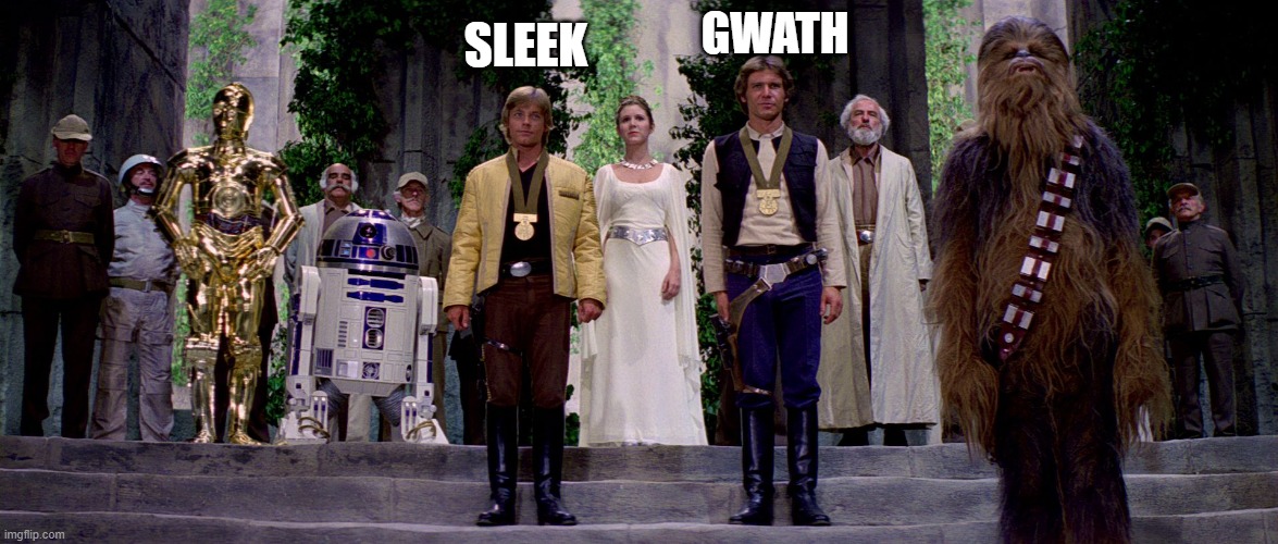 star wars medals | GWATH; SLEEK | image tagged in star wars medals | made w/ Imgflip meme maker