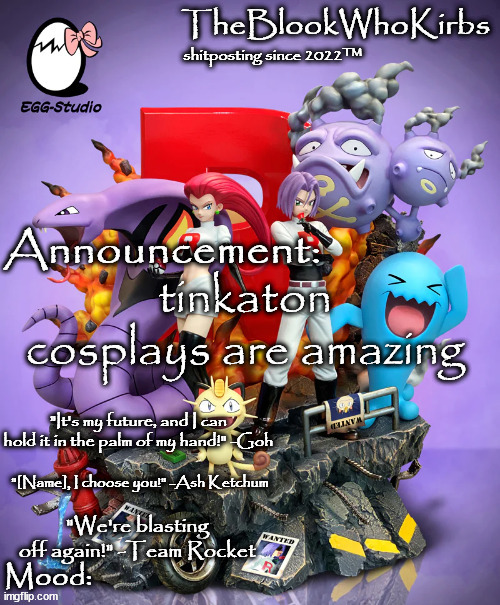 no really they are go search "tinkaton cosplay" | tinkaton cosplays are amazing | image tagged in blook's pokemon template | made w/ Imgflip meme maker