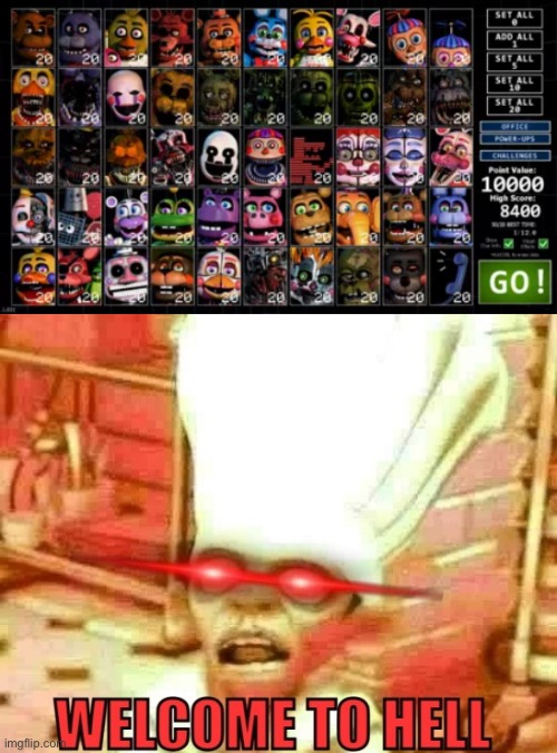 image tagged in welcome to hell,fnaf | made w/ Imgflip meme maker