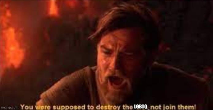 you were supposed to destroy the sith! | LGBTQ | image tagged in you were supposed to destroy the sith | made w/ Imgflip meme maker