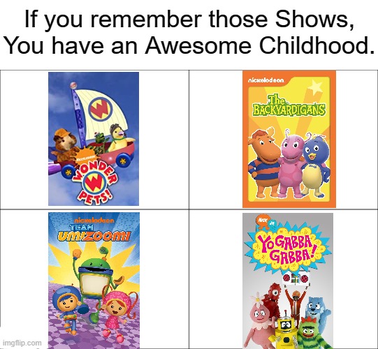 Remember them? If you did. You have a great childhood. | If you remember those Shows, You have an Awesome Childhood. | image tagged in 4 panel comic,nostalgia,nickelodeon,memes,funny,childhood | made w/ Imgflip meme maker