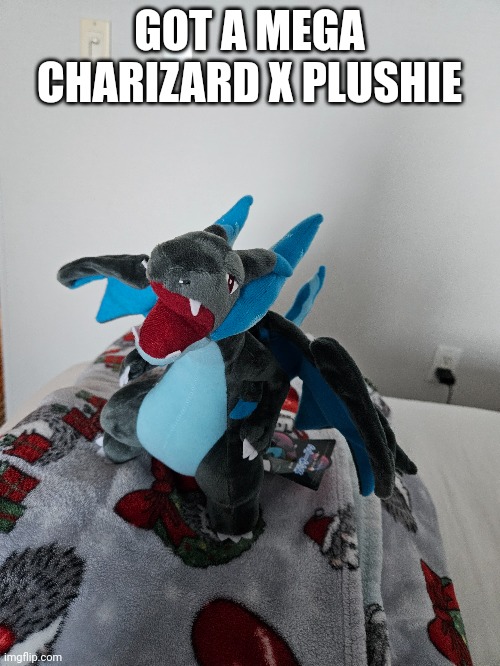 Got a plushie of my favorite Mega | GOT A MEGA CHARIZARD X PLUSHIE | made w/ Imgflip meme maker