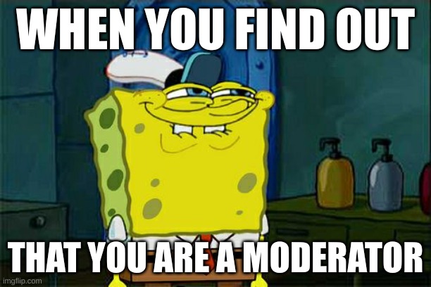 Don't You Squidward Meme | WHEN YOU FIND OUT; THAT YOU ARE A MODERATOR | image tagged in memes,don't you squidward | made w/ Imgflip meme maker