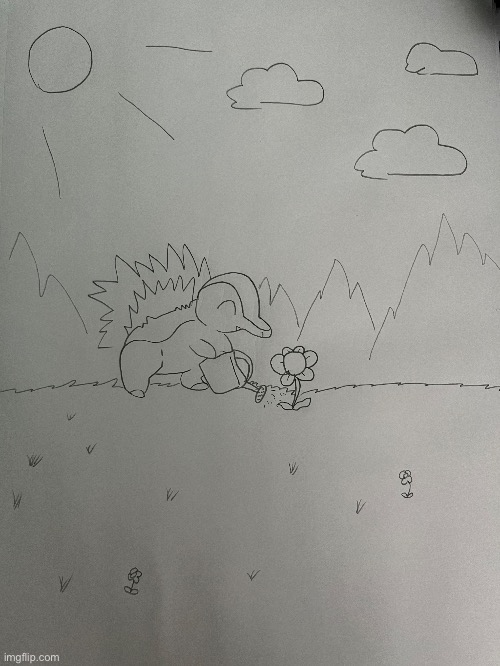 Requested cyndaquil (my favorite johto starter) | image tagged in pokemon,drawing | made w/ Imgflip meme maker