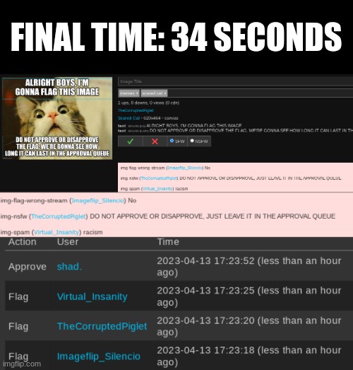 FINAL TIME: 34 SECONDS | made w/ Imgflip meme maker