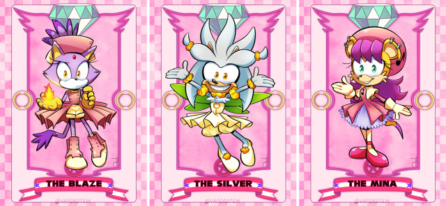 High Quality Blaze the Cat Silver the Hedgehog Mina Mongoose Blank Meme Template