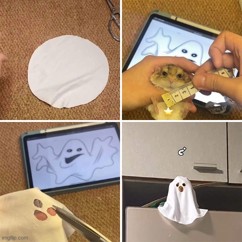 funny ghost | image tagged in hamster,cute | made w/ Imgflip meme maker