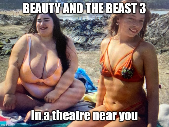 New beauty and the beast | BEAUTY AND THE BEAST 3; In a theatre near you | image tagged in beauty and the beast | made w/ Imgflip meme maker