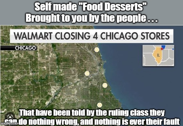 Seems there's some "Inventory Control" problems . . | Self made "Food Desserts" 
Brought to you by the people . . . That have been told by the ruling class they can do nothing wrong, and nothing is ever their fault | image tagged in walmart closing meme,even more building back better | made w/ Imgflip meme maker