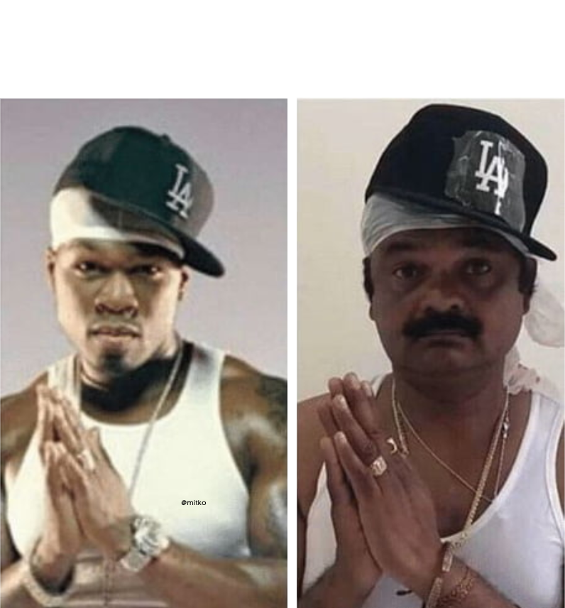 50 Cent before/after (reversed) Blank Meme Template