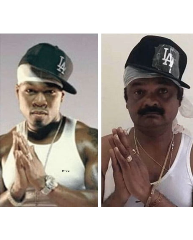 High Quality 50 Cent before/after reversed 2 Blank Meme Template