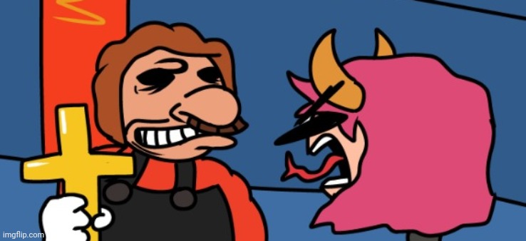 30 year old priest vs "uwu quirky anime demon girl" | made w/ Imgflip meme maker