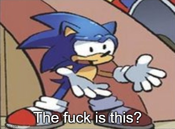 Sonic | The fuck is this? | image tagged in sonic | made w/ Imgflip meme maker