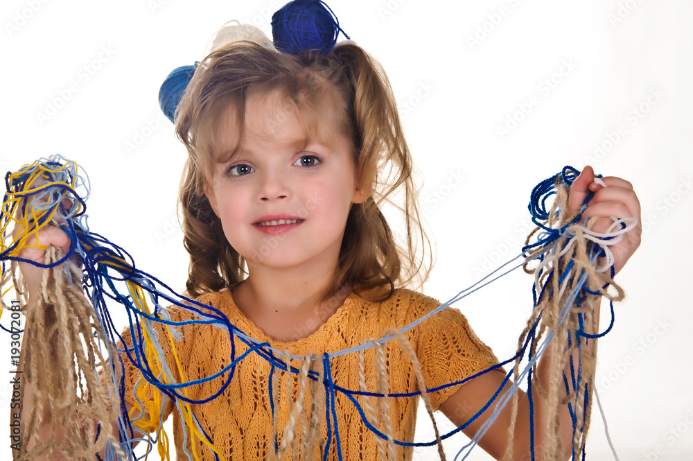High Quality tangled yarn girl Blank Meme Template