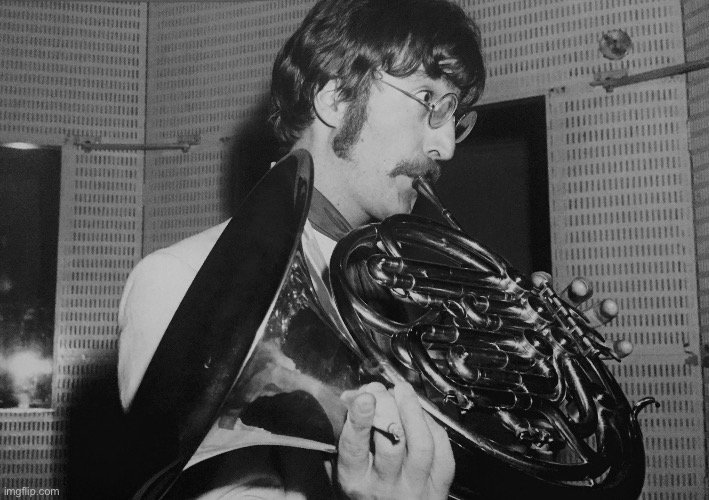 John Lennon French Horn | image tagged in john lennon french horn | made w/ Imgflip meme maker