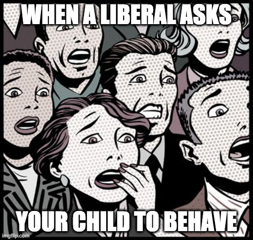 The first step on the dark path. | WHEN A LIBERAL ASKS; YOUR CHILD TO BEHAVE | image tagged in memes,maga | made w/ Imgflip meme maker