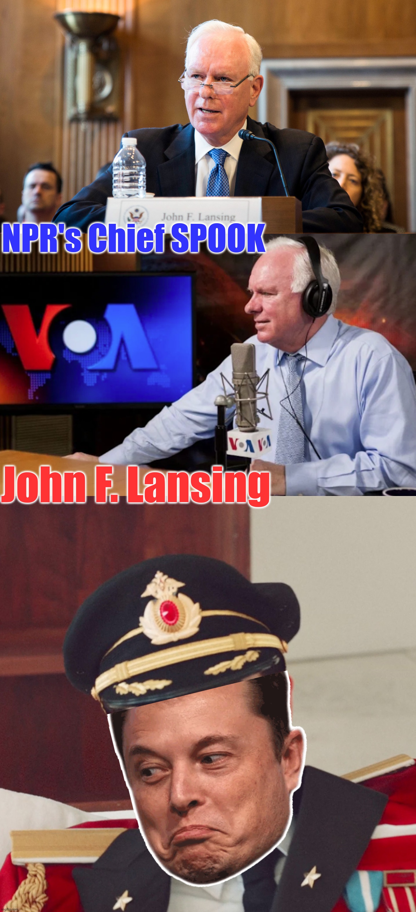 NPR's Chief SPOOK John F. Lansing | image tagged in captain obvious large | made w/ Imgflip meme maker