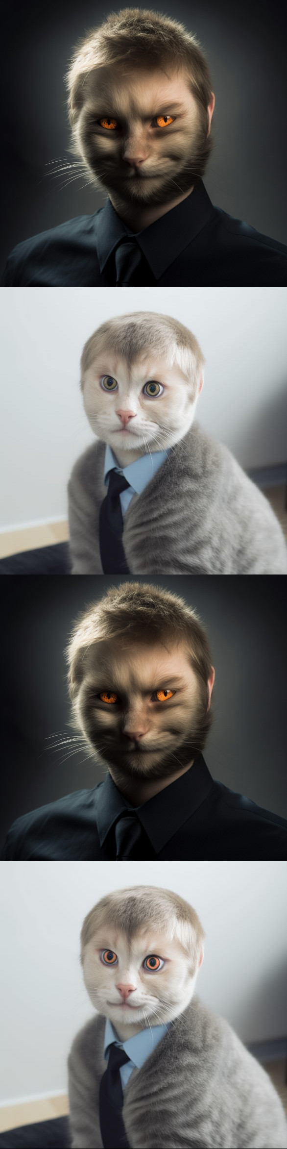evil cat good cat Blank Meme Template