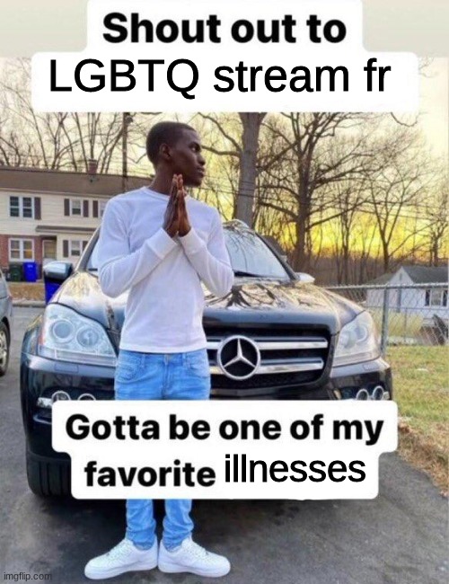 Shout out to my favorite | LGBTQ stream fr; illnesses | image tagged in shout out to my favorite | made w/ Imgflip meme maker