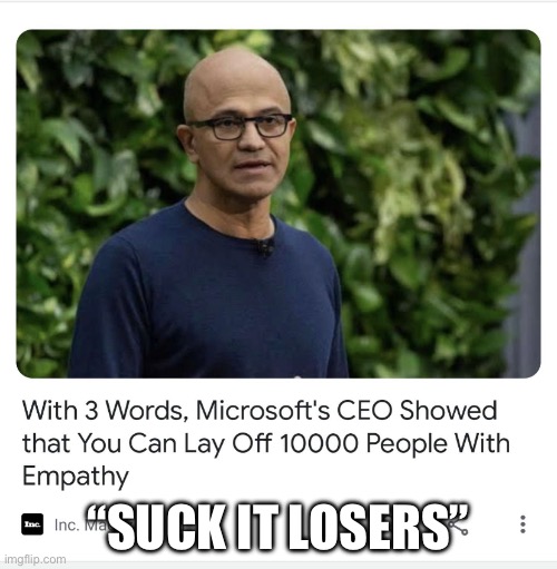 “SUCK IT LOSERS” | made w/ Imgflip meme maker