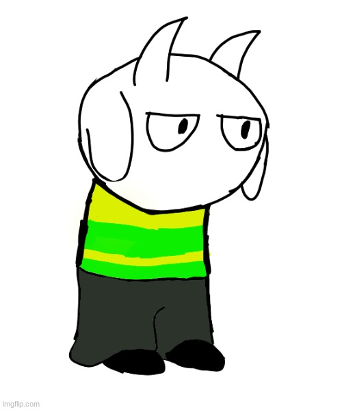 since yesterday i couldn't finish it due to testing and it's bad bc im on a school computer so yeah but here it is Asriel | made w/ Imgflip meme maker