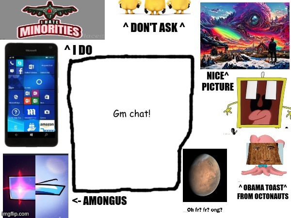 Phil's cool announcement template | Gm chat! | image tagged in phil's cool announcement template | made w/ Imgflip meme maker