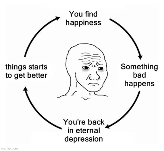 woo- | image tagged in depression sadness hurt pain anxiety | made w/ Imgflip meme maker