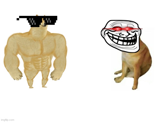 Buff Doge vs. Cheems | image tagged in memes,buff doge vs cheems | made w/ Imgflip meme maker