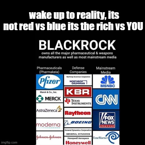 Stop fighting and look to actual problems. | wake up to reality, its not red vs blue its the rich vs YOU | image tagged in politics,memes,funny,wake up | made w/ Imgflip meme maker