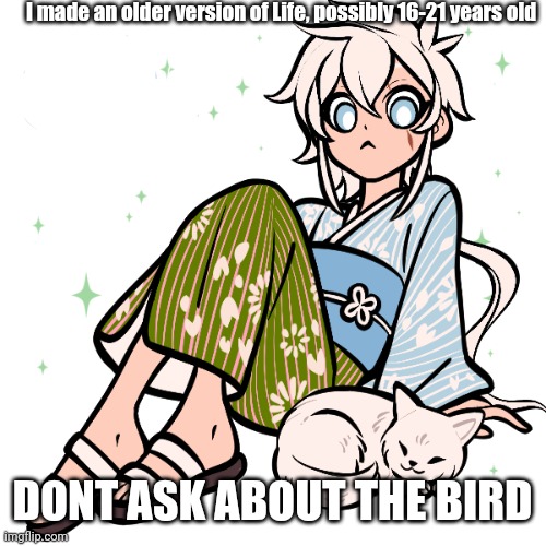 Older Life, every 370 million years she grows 1 year | I made an older version of Life, possibly 16-21 years old; DONT ASK ABOUT THE BIRD | made w/ Imgflip meme maker