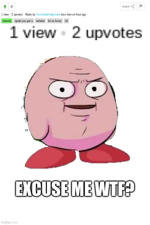 How? Just How? | EXCUSE ME WTF? | image tagged in confused kirby,cheater,wtf,get this to the front page so the mods see,how is even possible,what is going on | made w/ Imgflip meme maker
