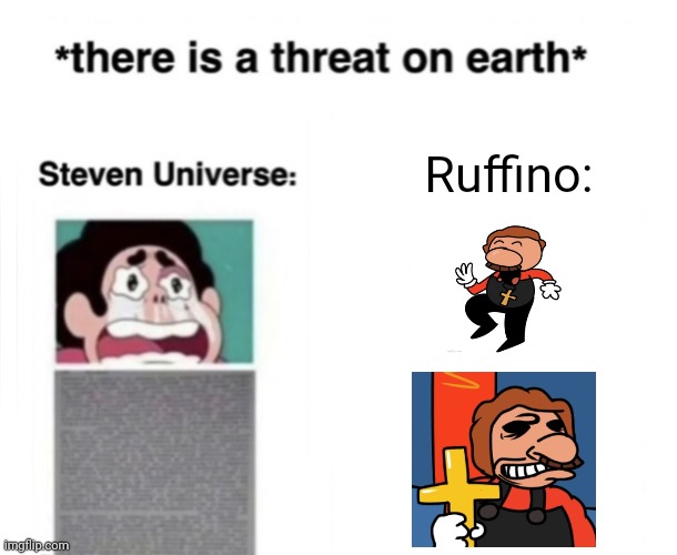 *There is a threat on earth* | Ruffino: | image tagged in there is a threat on earth | made w/ Imgflip meme maker