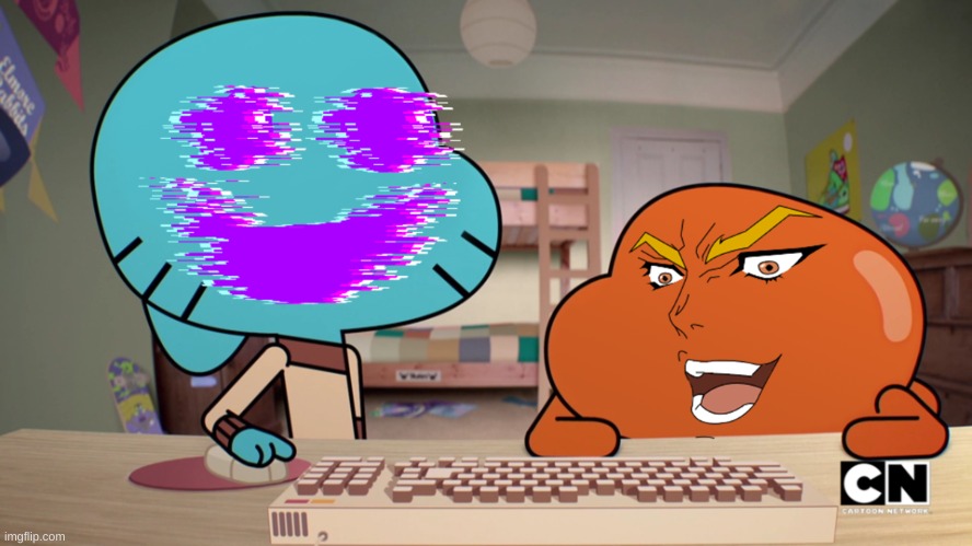 Add a face to gumball an Darwin | image tagged in add a face to gumball an darwin | made w/ Imgflip meme maker