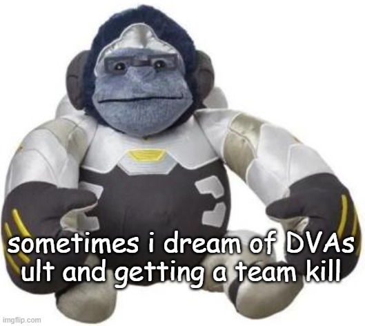 i play a little bit of overwatch | sometimes i dream of DVAs ult and getting a team kill | made w/ Imgflip meme maker