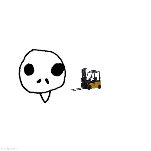 Skull of an extinct ancestor of the modern Cthulhu species (forklift for scale) | made w/ Imgflip meme maker