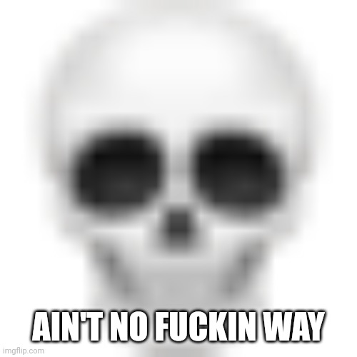 Skull emoji | AIN'T NO FUCKIN WAY | image tagged in skull emoji | made w/ Imgflip meme maker