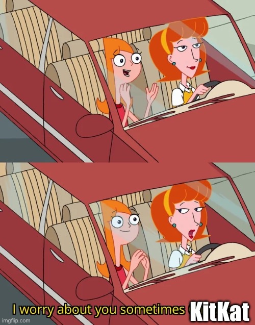 I worry about you sometimes Candace | KitKat | image tagged in i worry about you sometimes candace | made w/ Imgflip meme maker